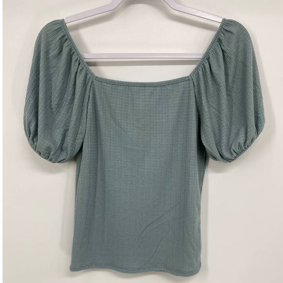 Caution to the Wind Womens Teal Short Sleeve Cropped Blouse NEW Size Small - Picture 7 of 9